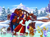 Beauty and the Beast Christmas Wallpaper