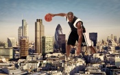 Giant basketball player in the UK