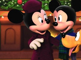 Minnie & Mickey Mouse Christmas Wallpaper (click to view)