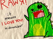 RAWR! Dinosaur Valentine Wallpaper