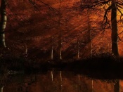 Red Autumn Art Wallpaper
