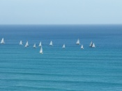 Sailboats off of Waikiki