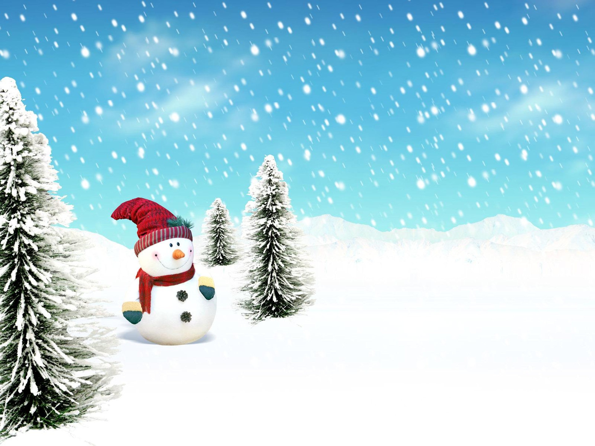 Christmas Snowman Wallpaper