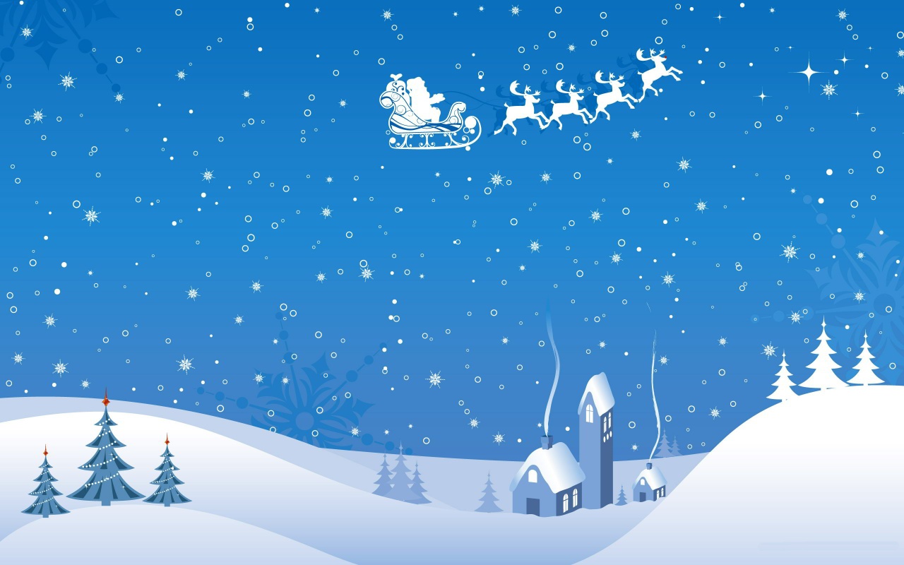 Christmas Wallpaper - Santa Claus Silhouette