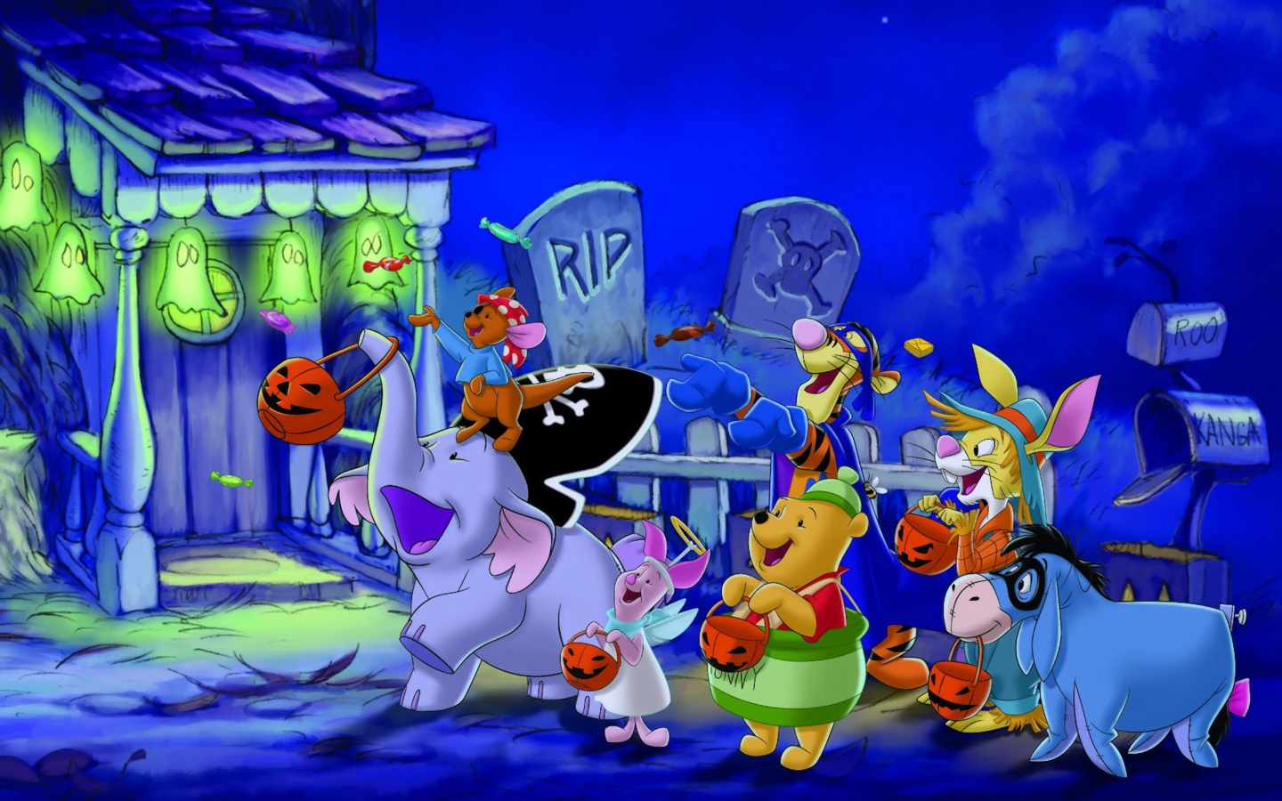 Halloween Wallpaper - Winnie the Pooh - Trick or Treating